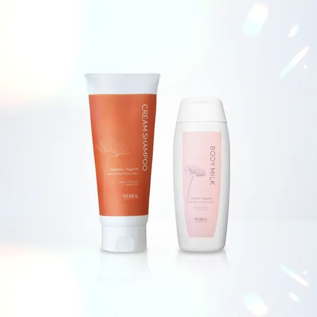 【15％OFF特別セット価格】ハーバルクリームシャンプー200ml+ハーバルボディミルク